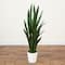 4ft. UV Resistant Artificial Snake Plant in White Decorative Planter